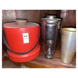 Vintage ice bucket &  cocktail shaker set