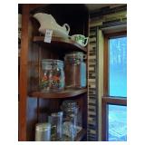 3 shelf lots of glassware