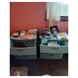 Pair of Sterilite plastic dressers no contents
