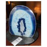 Large Blue Agate geode mineral - 6 x 5.5 inches