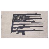Metal gun american flag with eagle, nice! 12 x 9