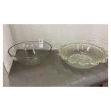 Crystal Italian glass serving bowl with a bubble