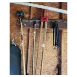 Hand tools on wall