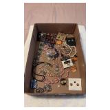 Tray Lot of Costume Necklaces and Earrings