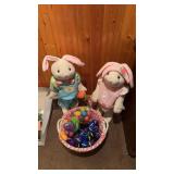 Easter Bunny Statues and Eggs
