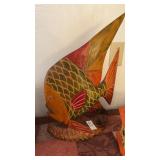 Carved Solid Wood Fish Sculpture