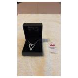 Sterling Sliver & CZ Heart Pendant Necklace