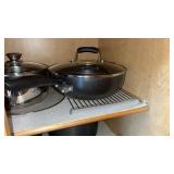Shelf with Skillets and Bake Pans