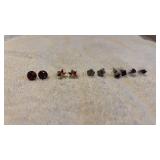 Lot of 5 Sterling Silver .925 Colorful Earrings