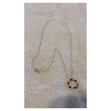 10k Gold Marked Blue Sapphire Necklace and