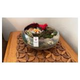 Decorative Rocks, Animals with glass bowl and