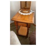 Solid Oak Accent Table NO CONTENTS