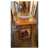 Solid Oak Accent Table NO CONTENTS