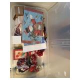 Plastic container of christmas decor