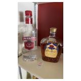 Opened Smirnoff Vodka w/ Opened Crown Royal