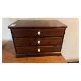 Wood Jewelry Box with Contents