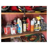 Shelf Lot of Paints and Cleaners