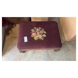 Embroidered Floral Foot Stool