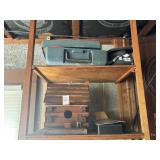 Wooden Birdhouse and Contents of Top Shelf