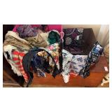 Coach clutch & scarves