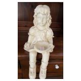 Garden Seated Girl - resin