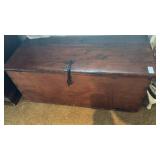 Antique Blanket Chest- plank wood, iron closer