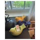 Three Colorful Bird Candle Holders