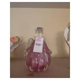 Joe Rice Handblown Art Glass 1999 RED Pink Rose