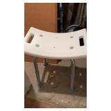 Adjustable shower stool and toilet seat with cork