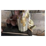Vintage Stuffed Bear and Bunny with Glass