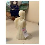 Fenton Glass Glossy White Opalescent Boy Praying
