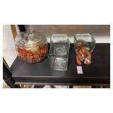 Lot of glass display containers (1 pumpkin)