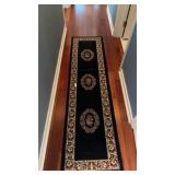 Pastoral medallion black French ivory rug