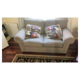 Gingham check fabric loveseat sofa 64 by 36"