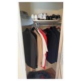 Closet lot of shoes and jackets