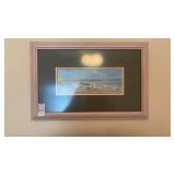 Sea side framed painting and mirror Mirror is