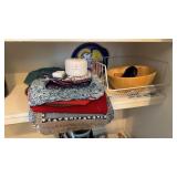 Table Cloths, Bowl, and other items