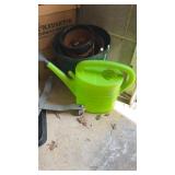 Fence Post, Tin, Watering Can, and Planters