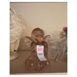 Pink Glass Chrub Angel Paperweight