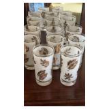 Vintage tumblers Libbey Golden Foliage frosted