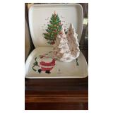 Ceramic Christmas Napkin Holder & trays
