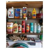 3 shelves of chemicals