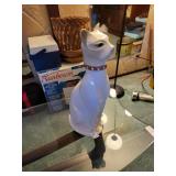 Ceramic white cat 16in. Tall