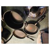 3 T-Fal pots and pans