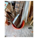 Bucket of rebar stakes misc metal