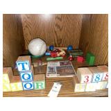 Miscellaneous lot of letter and number blocks,