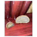 2 Polished agate rocks - largest is 4 inches wide