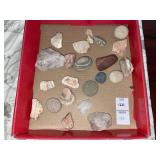 Tray lot- fossil variety- agate/ rocks