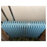 Cast iron radiator blue- 6 x 31 inches