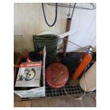 New grind wheel, gas can, copper, misc lot